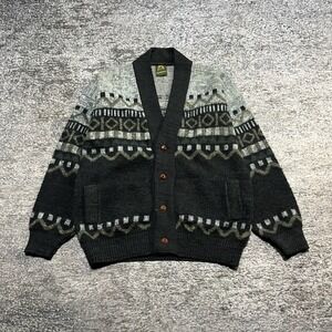 Vintage Ruminahui Cardigan Sweater Size XL Wool Native Tribal Western Pattern